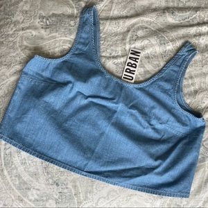 NWT Chambray Shell Tank Top Urban Outfitters